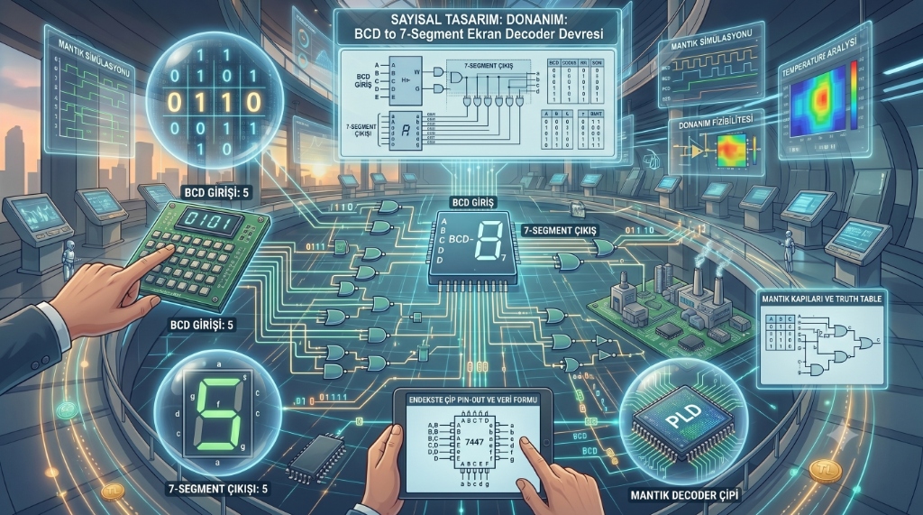 BCD to 7-Segment Ekran Decoder Devresi